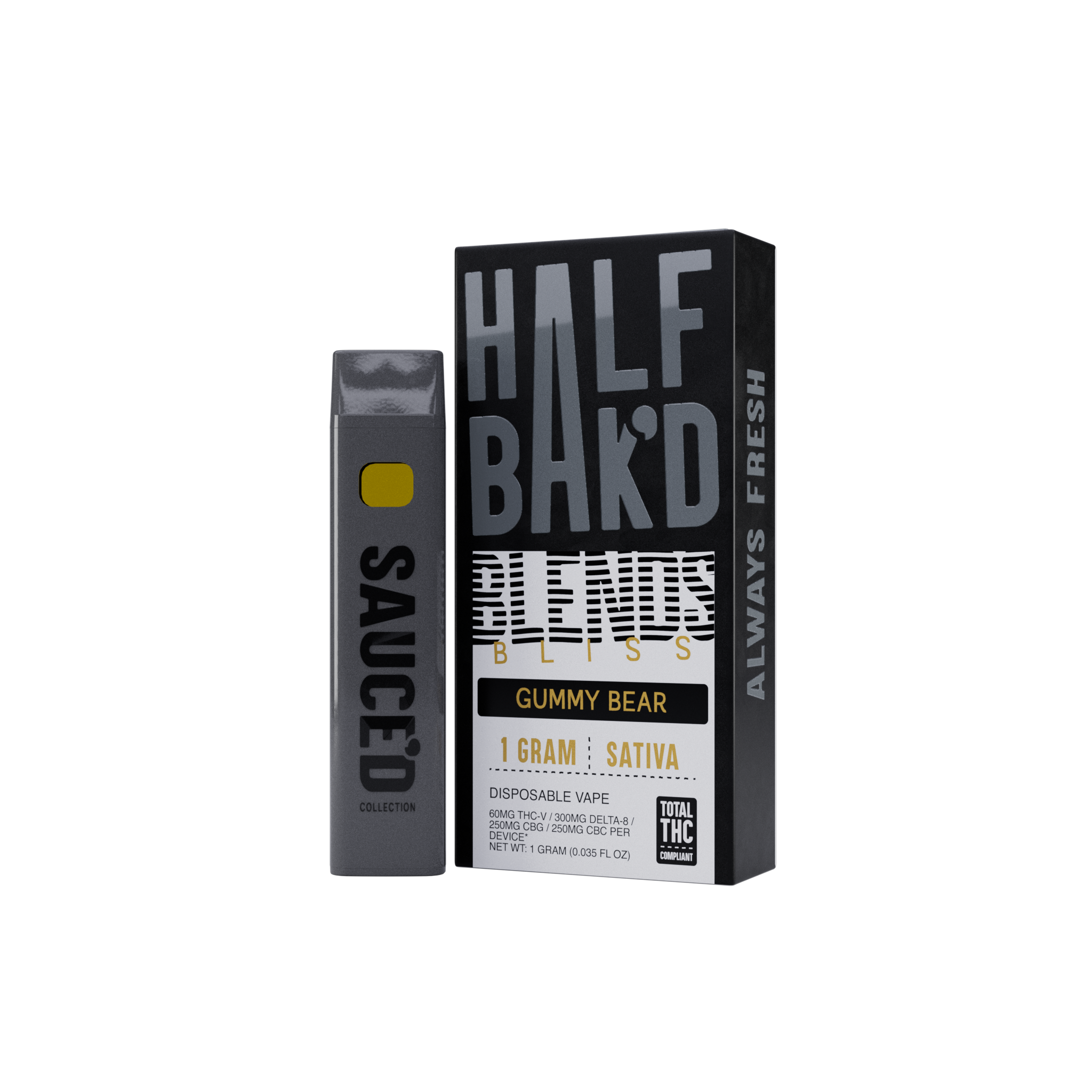 Gummy-Bear-1G-Sativa-Disposable-Bliss-Blend-HALF-BAK-D-Disposable-1-43540553367841-1.png Gummy Bear | 1G Sativa Disposable | Bliss Blend - Image 1