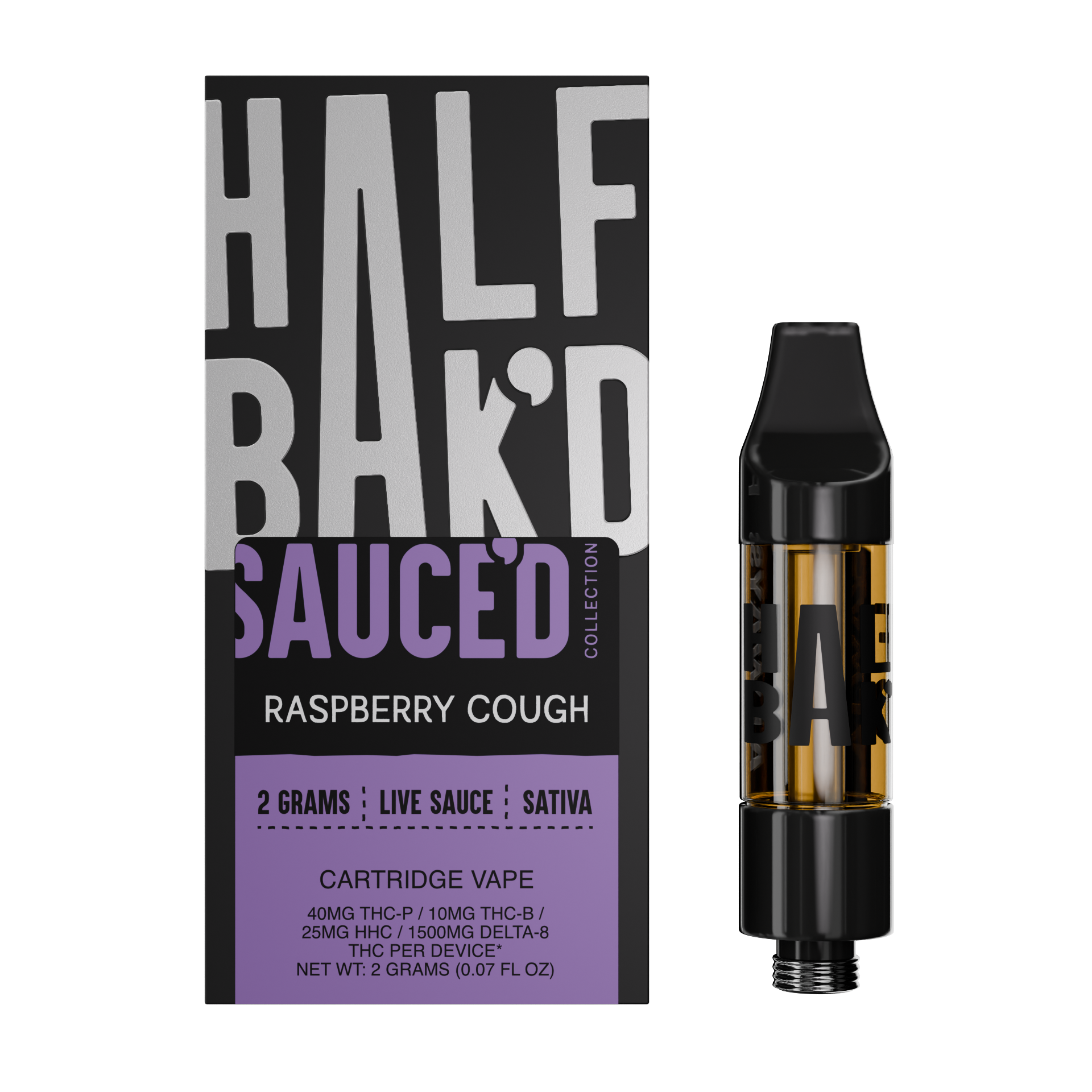 Raspberry-Cough-2G-Sativa-Cartridge-HALF-BAK-D-Cartridge-1-45639394394401-1.png Raspberry Cough | 2G Sativa Cartridge - Image 1